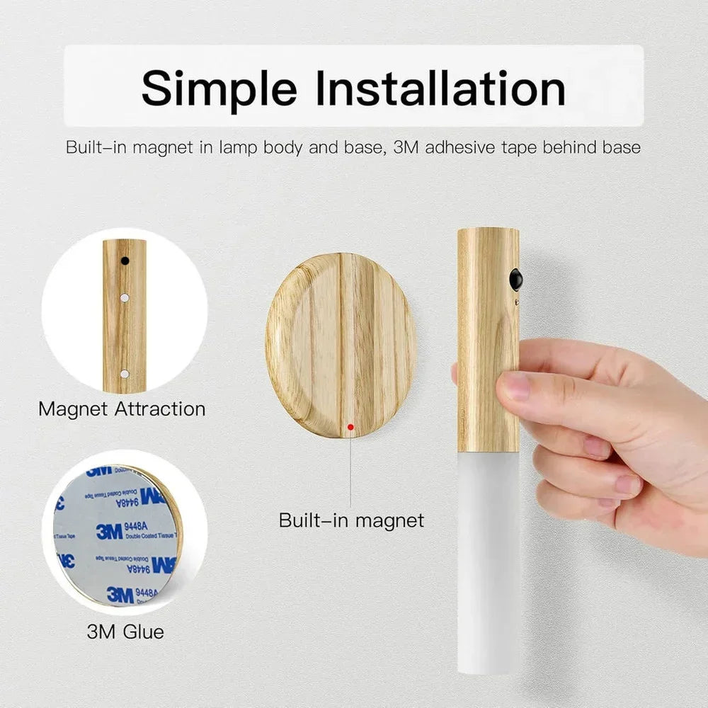 Mielmora Aura™ | Nordic Wood Motion Sensor Light