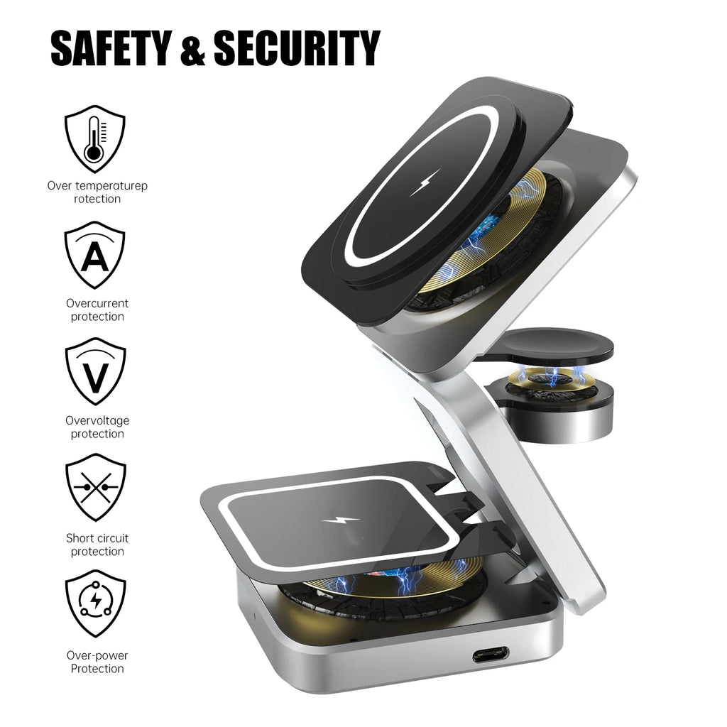 The Mielmora AuraStation™ | 3-in-1 Magnetic Wireless Charging Stand