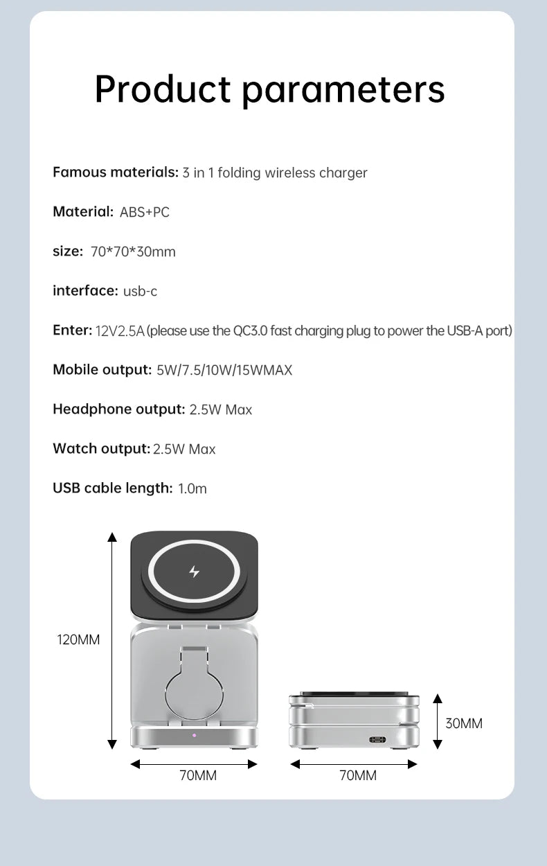 The Mielmora AuraStation™ | 3-in-1 Magnetic Wireless Charging Stand