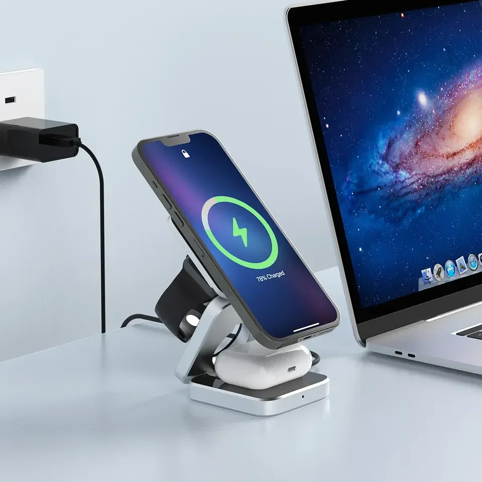 The Mielmora AuraStation™ | 3-in-1 Magnetic Wireless Charging Stand