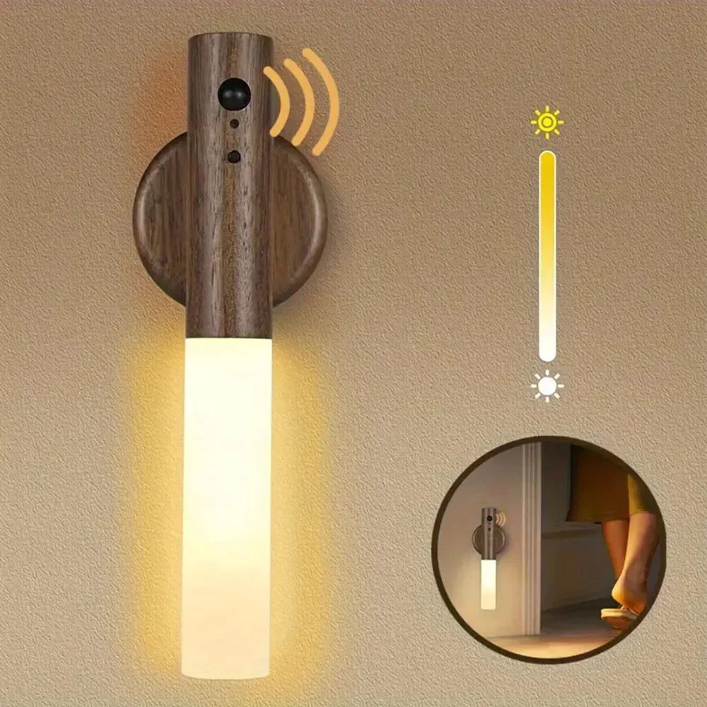 Mielmora Aura™ | Nordic Wood Motion Sensor Light