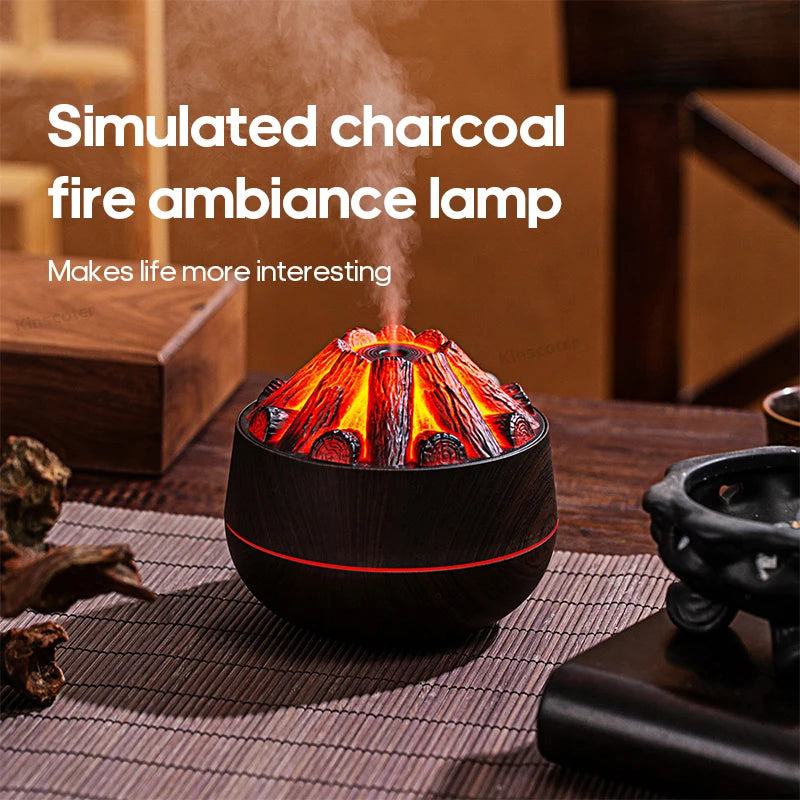 Oslo diffuser with simulated charcoal fire ambiance lamp